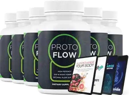 ProtoFlow prostate health supplement bottle with natural ingredients, shown at final order section